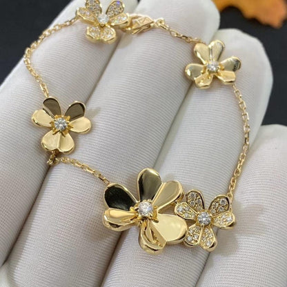 [Gaonasi]FRIVOLE GOLD 5 FLOWERS BRACELET