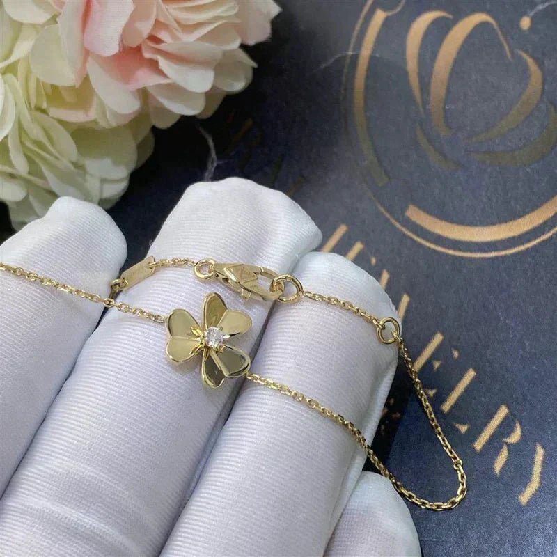 [Gaonasi]FRIVOLE GOLD FLOWER PINK MALACHITE BRACELET