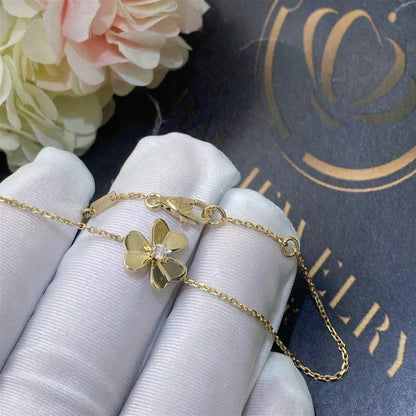 [Gaonasi]FRIVOLE GOLD FLOWER PINK MALACHITE BRACELET