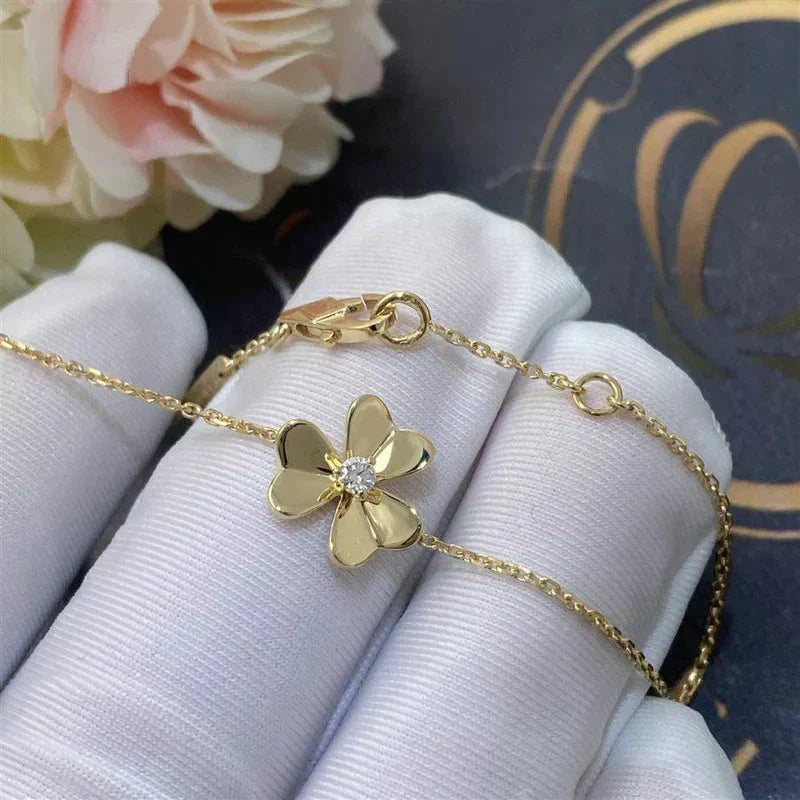 [Gaonasi]FRIVOLE GOLD FLOWER PINK MALACHITE BRACELET