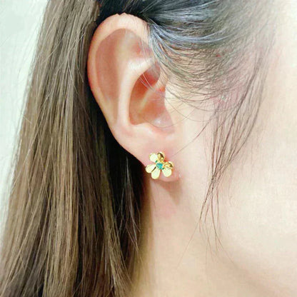 [Gaonasi]FRIVOLE  FLOWER MALACHITE EARRINGS
