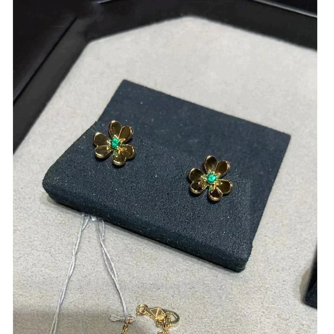 [Gaonasi]FRIVOLE  FLOWER MALACHITE EARRINGS