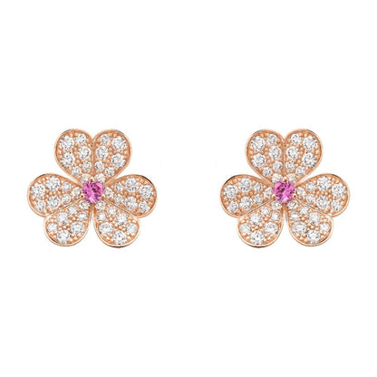 [Gaonasi]FRIVOLE PINK GOLD FLOWER DIAMOND EARRINGS