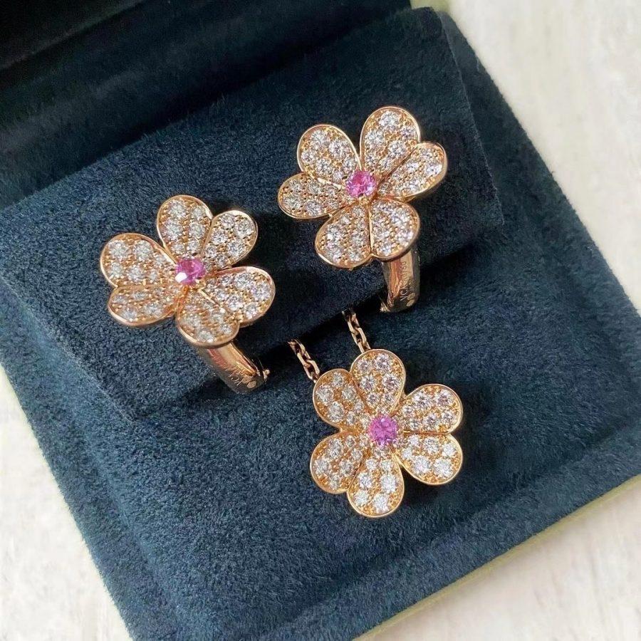 [Gaonasi]FRIVOLE ROSE GOLD FLOWER DIAMOND NECKLACE