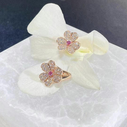 [Gaonasi]FRIVOLE PINK GOLD FLOWER DIAMOND EARRINGS