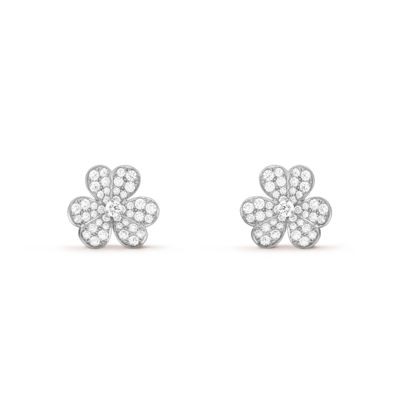 [Gaonasi]FRIVOLE SILVER FLOWER DIAMOND EARRINGS