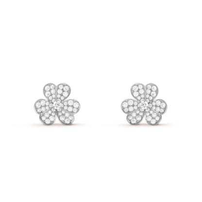 [Gaonasi]FRIVOLE SILVER FLOWER DIAMOND EARRINGS