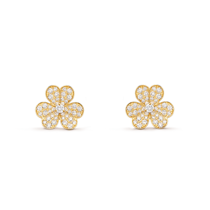 [Gaonasi]FRIVOLE GOLD FLOWER DIAMOND EARRINGS