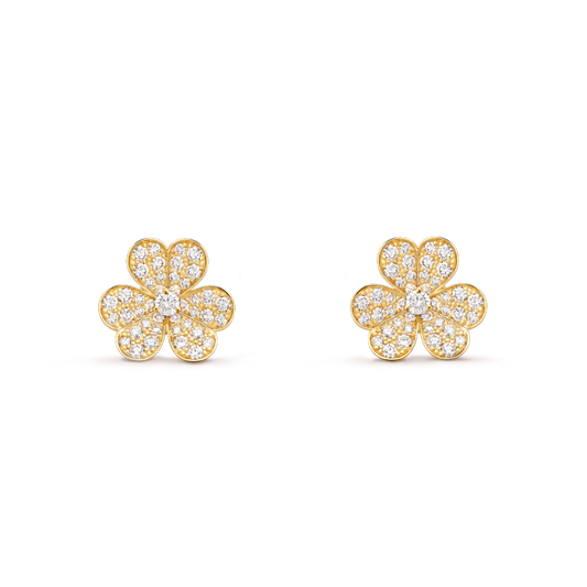 [Gaonasi]FRIVOLE GOLD FLOWER DIAMOND EARRINGS