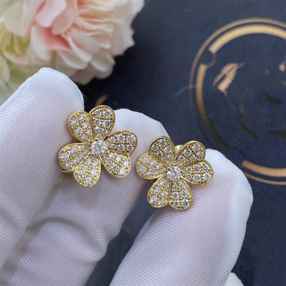 [Gaonasi]FRIVOLE GOLD FLOWER DIAMOND EARRINGS