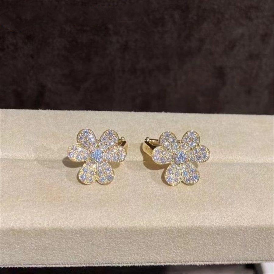 [Gaonasi]FRIVOLE GOLD FLOWER DIAMOND EARRINGS