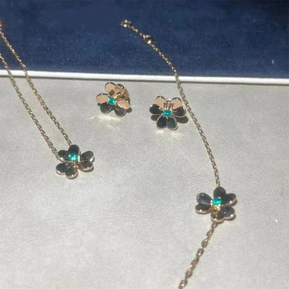 [Gaonasi]FRIVOLE  FLOWER MALACHITE EARRINGS