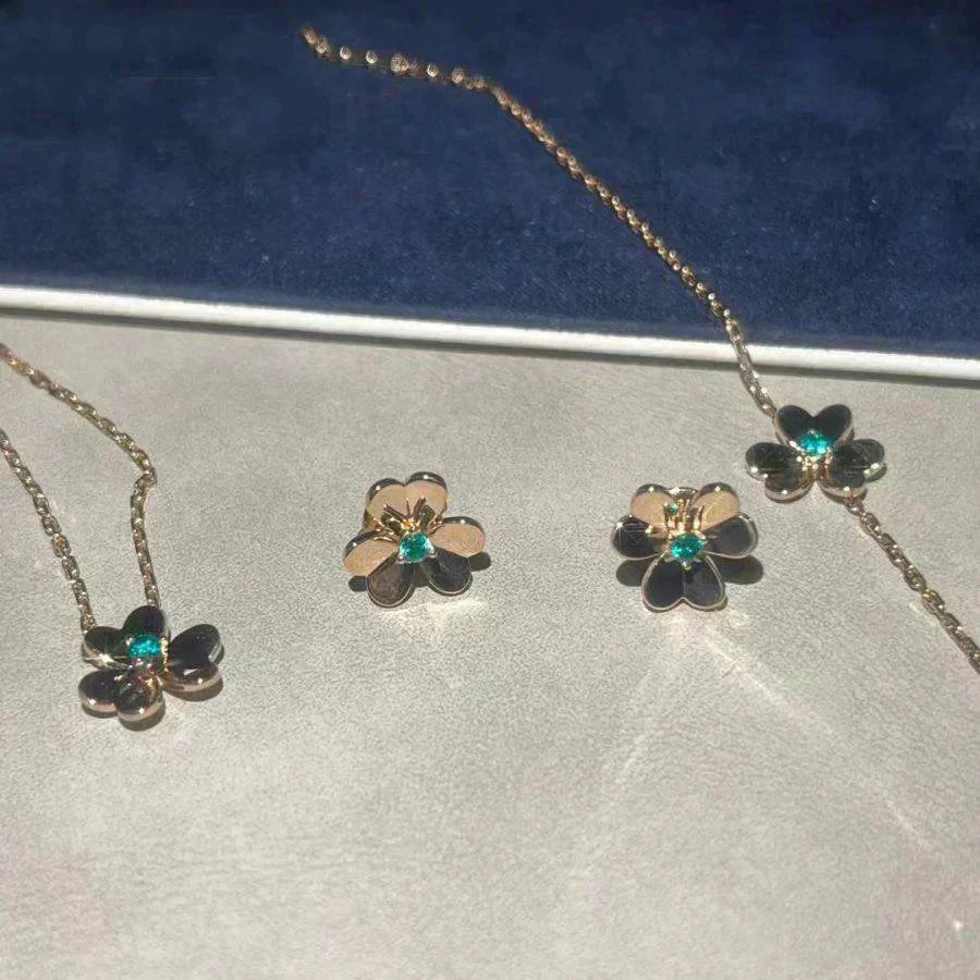 [Gaonasi]FRIVOLE  FLOWER MALACHITE EARRINGS