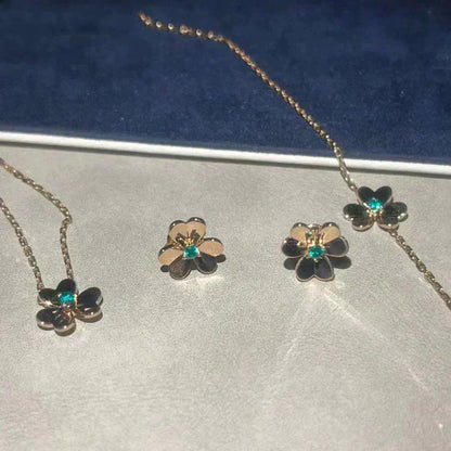 [Gaonasi]FRIVOLE  FLOWER MALACHITE EARRINGS