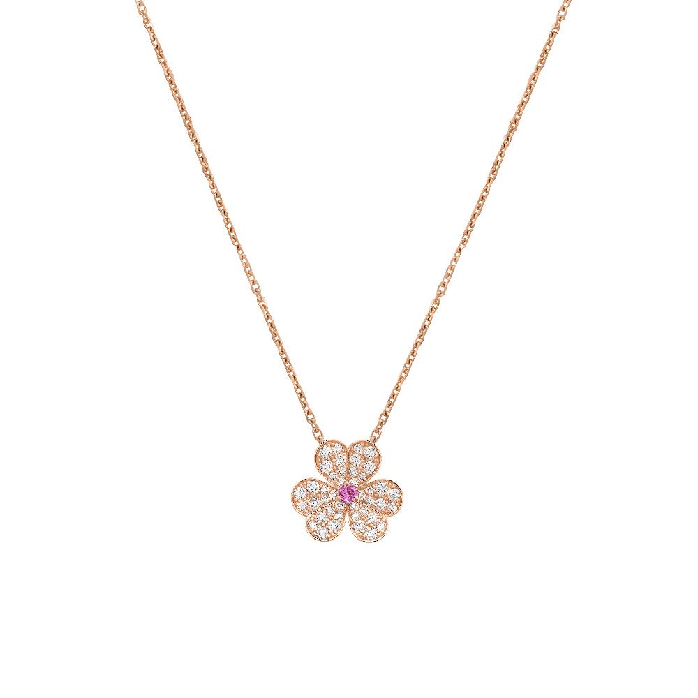 [Gaonasi]FRIVOLE ROSE GOLD FLOWER DIAMOND NECKLACE