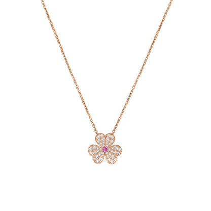 [Gaonasi]FRIVOLE ROSE GOLD FLOWER DIAMOND NECKLACE