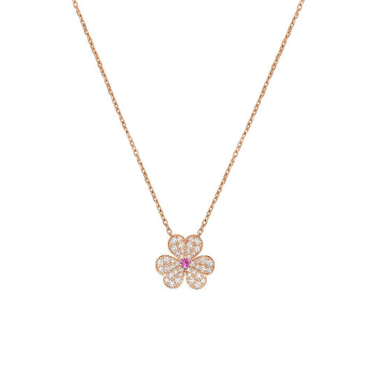 [Gaonasi]FRIVOLE ROSE GOLD FLOWER DIAMOND NECKLACE