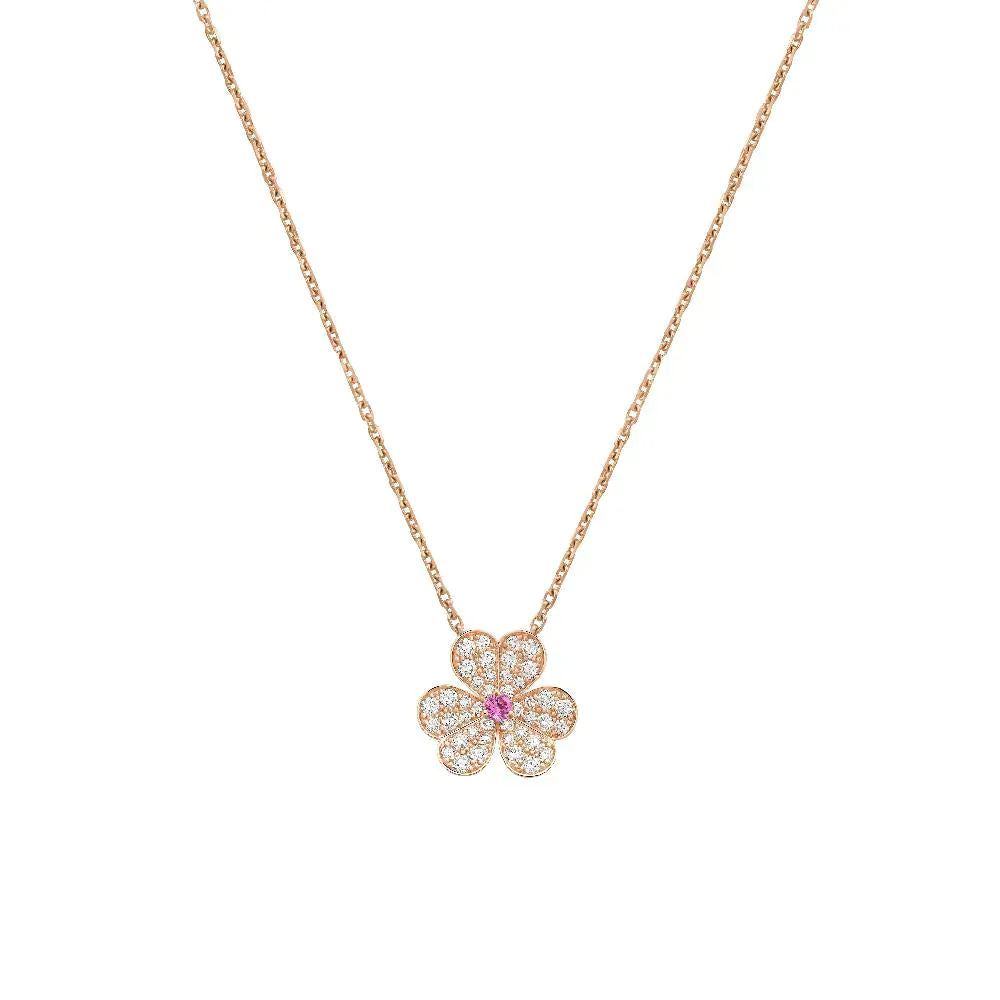 [Gaonasi]FRIVOLE ROSE GOLD FLOWER DIAMOND NECKLACE