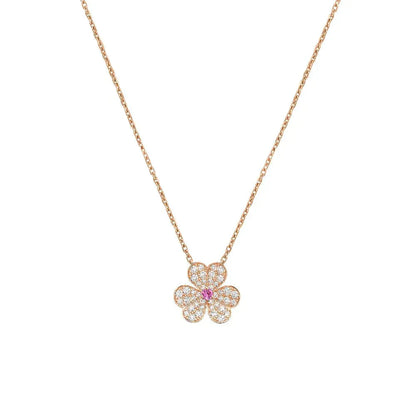 [Gaonasi]FRIVOLE ROSE GOLD FLOWER DIAMOND NECKLACE