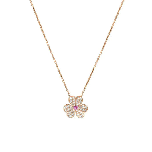 [Gaonasi]FRIVOLE ROSE GOLD FLOWER DIAMOND NECKLACE