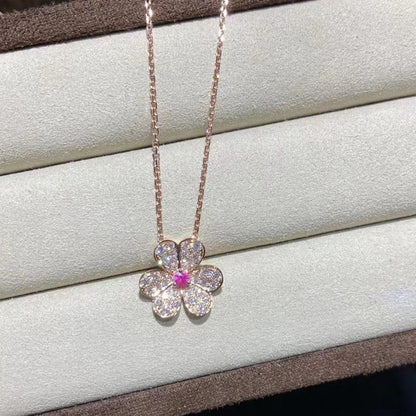 [Gaonasi]FRIVOLE ROSE GOLD FLOWER DIAMOND NECKLACE