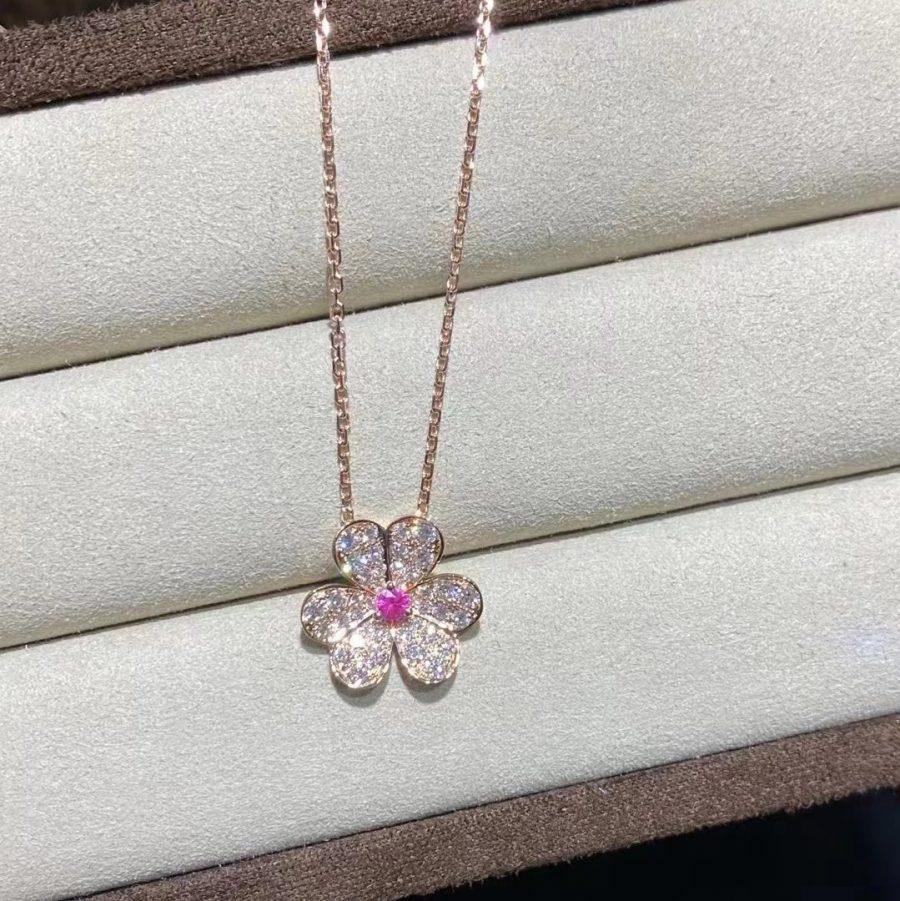 [Gaonasi]FRIVOLE ROSE GOLD FLOWER DIAMOND NECKLACE