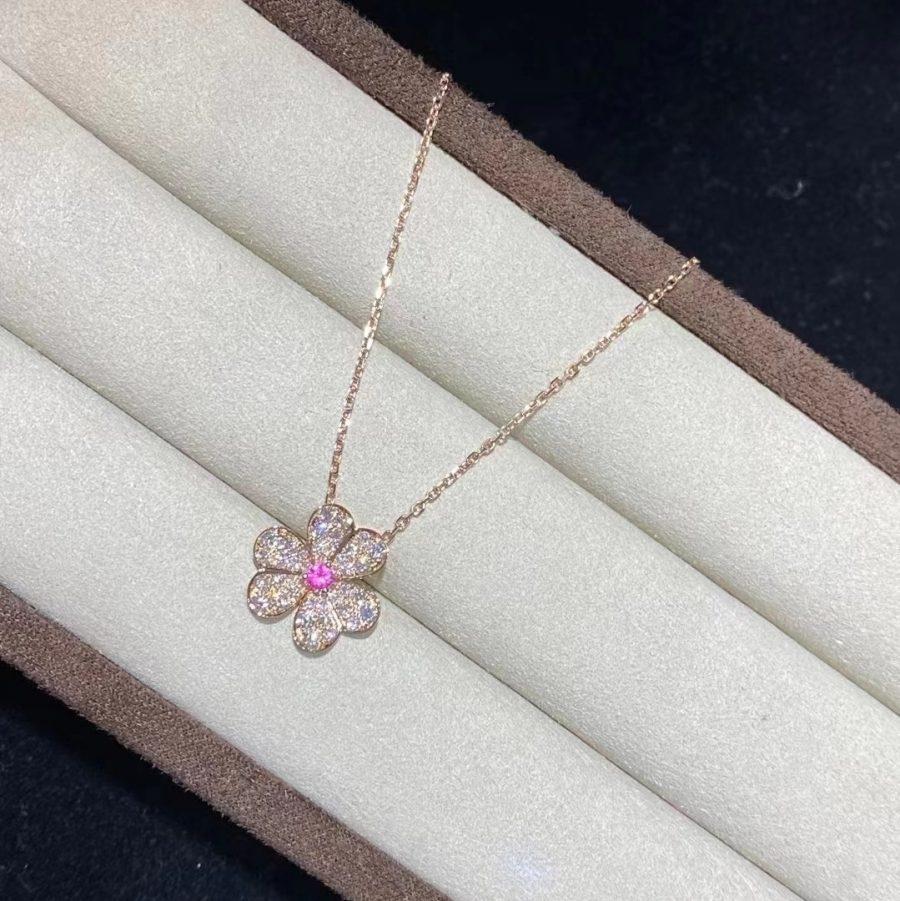 [Gaonasi]FRIVOLE ROSE GOLD FLOWER DIAMOND NECKLACE