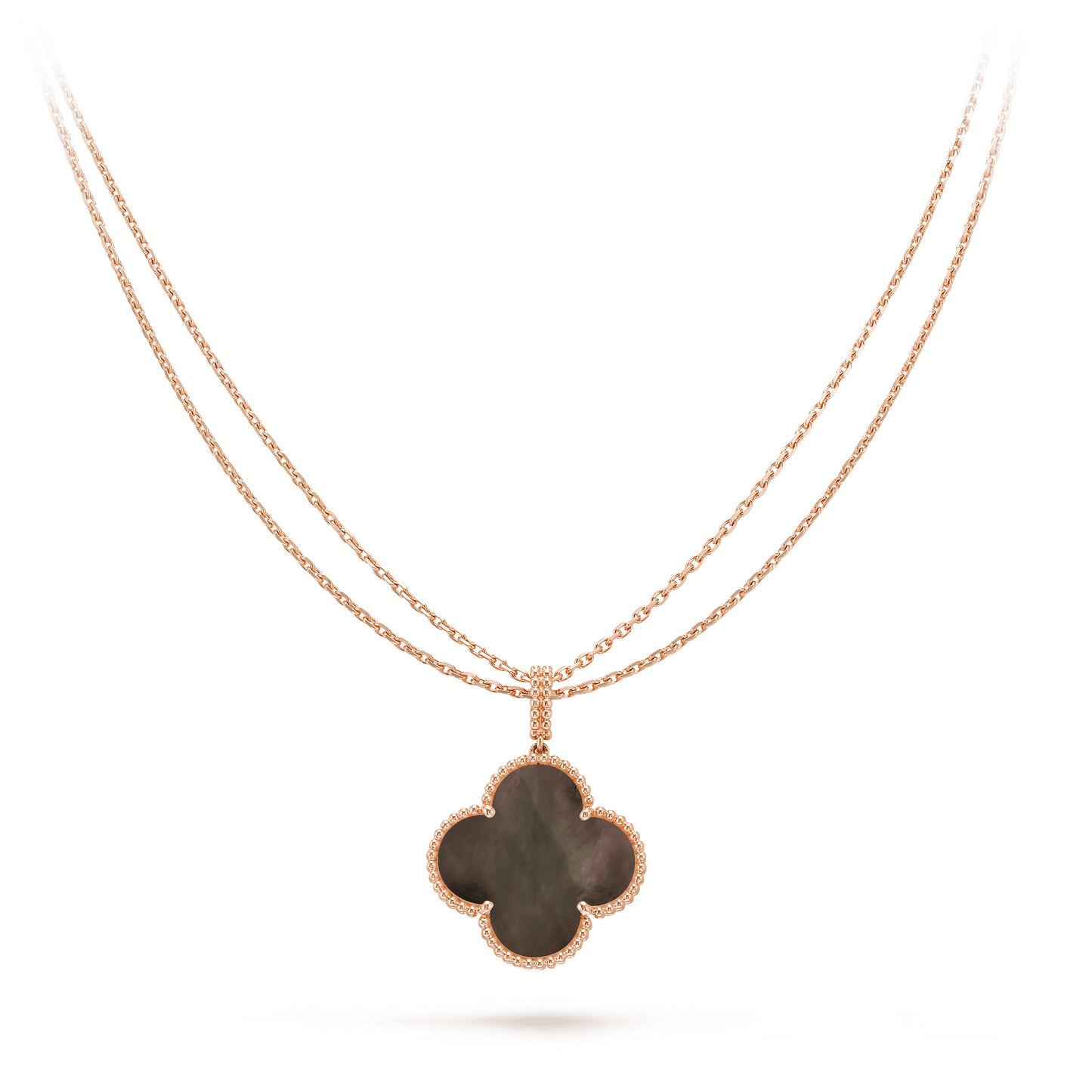 [Gaonasi]CLOVER 25MM GOLD DARK MOP BIG CLOVER NECKLACE