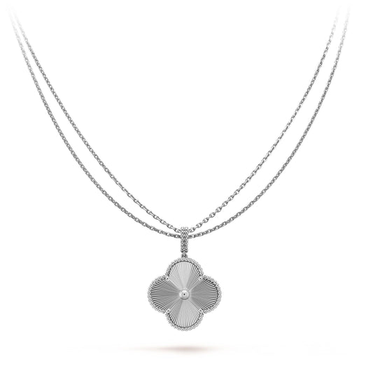 [Gaonasi]CLOVER 25MM SILVER BIG CLOVER NECKLACE