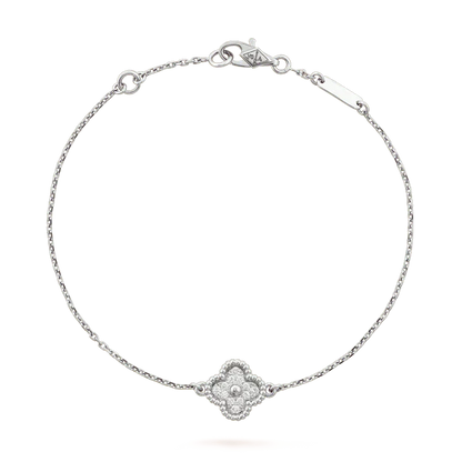 [Gaonasi]CLOVER  SINGLE FLOWER BRACELET SILVER