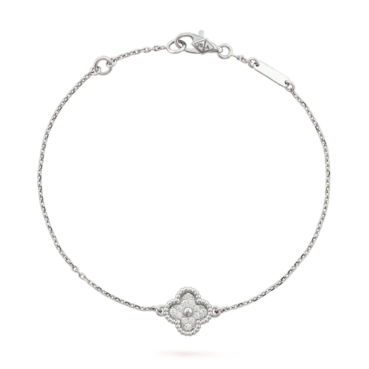 [Gaonasi]CLOVER  SINGLE FLOWER BRACELET SILVER