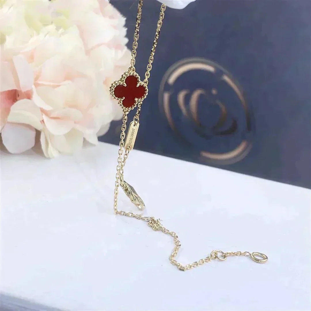 [Gaonasi]CLOVER  CARNELIAN SINGLE FLOWER BRACELET