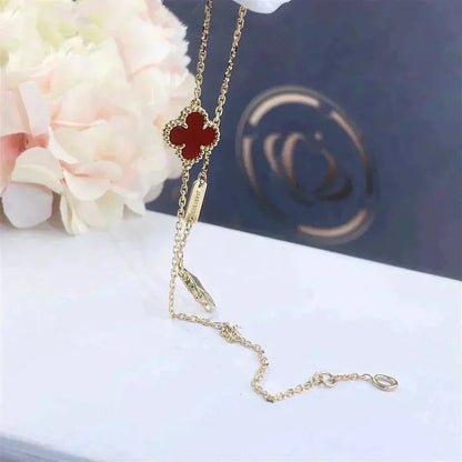 [Gaonasi]CLOVER  CARNELIAN SINGLE FLOWER BRACELET