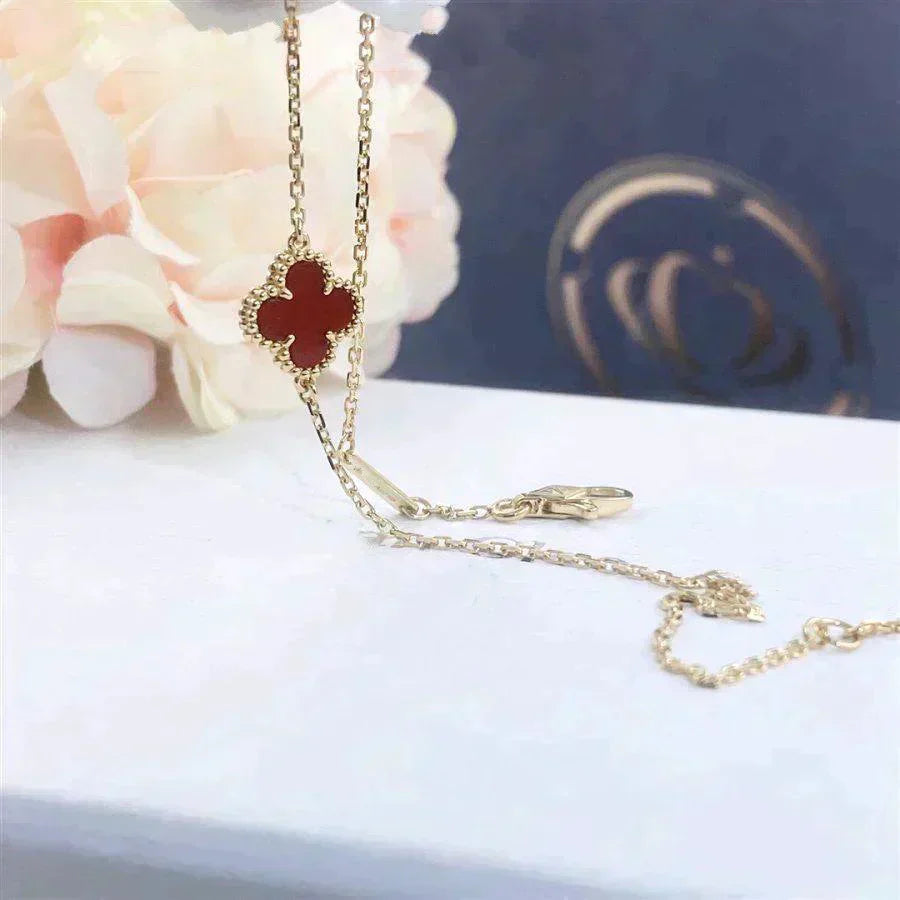 [Gaonasi]CLOVER  CARNELIAN SINGLE FLOWER BRACELET