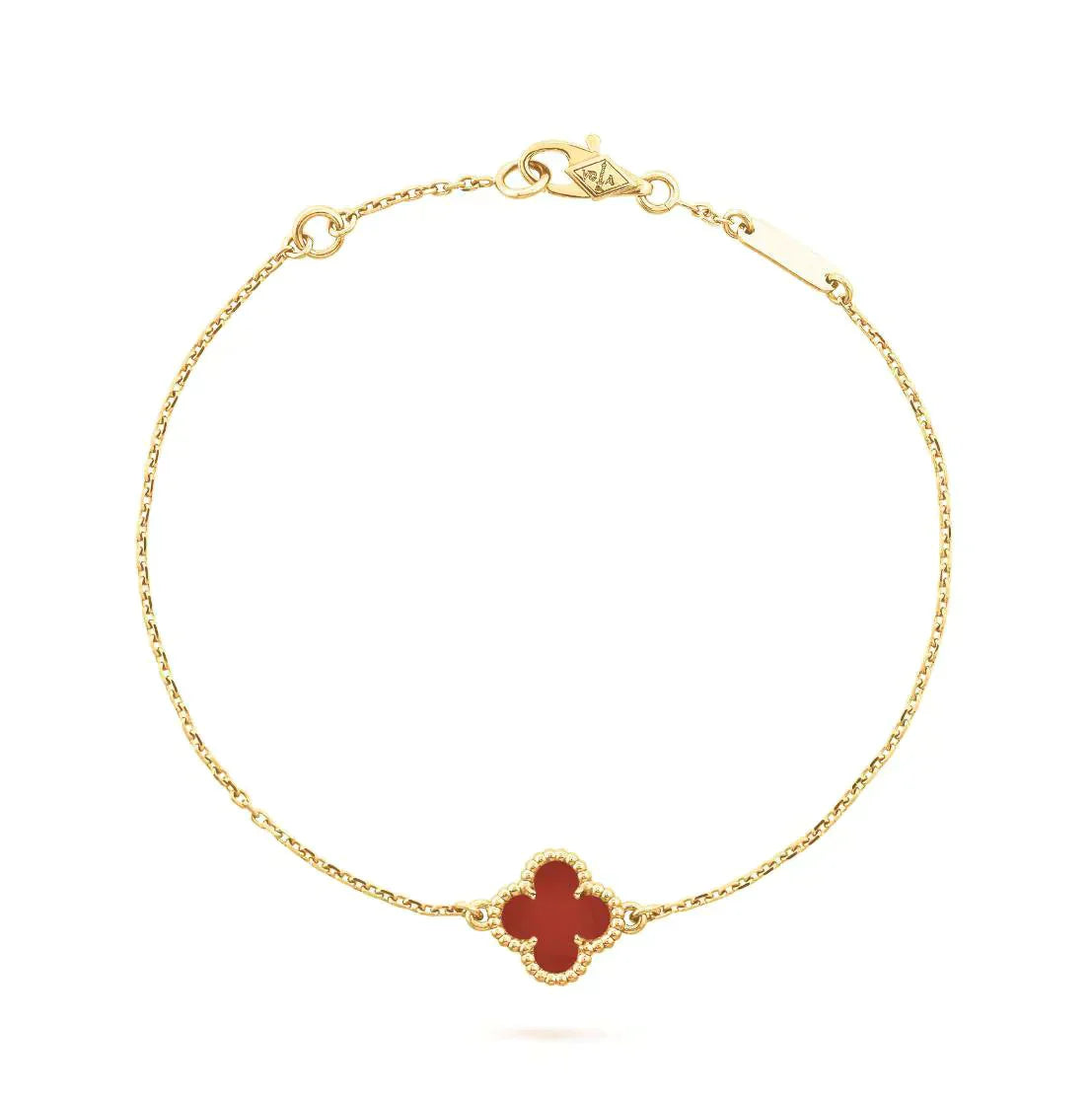 [Gaonasi]CLOVER  CARNELIAN SINGLE FLOWER BRACELET