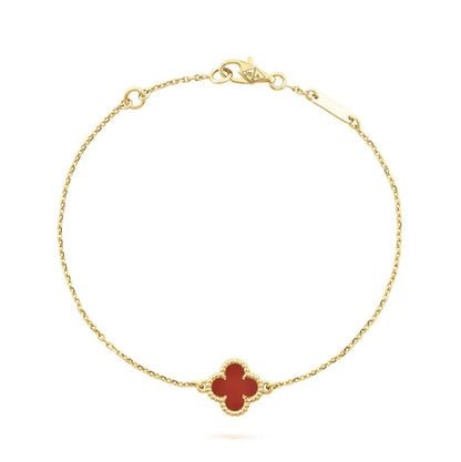 [Gaonasi]CLOVER  CARNELIAN SINGLE FLOWER BRACELET