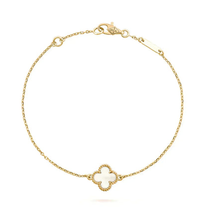 [Cadisa] Clover White Mother-of-Pearl & JUSTE Bracelet Stack Set