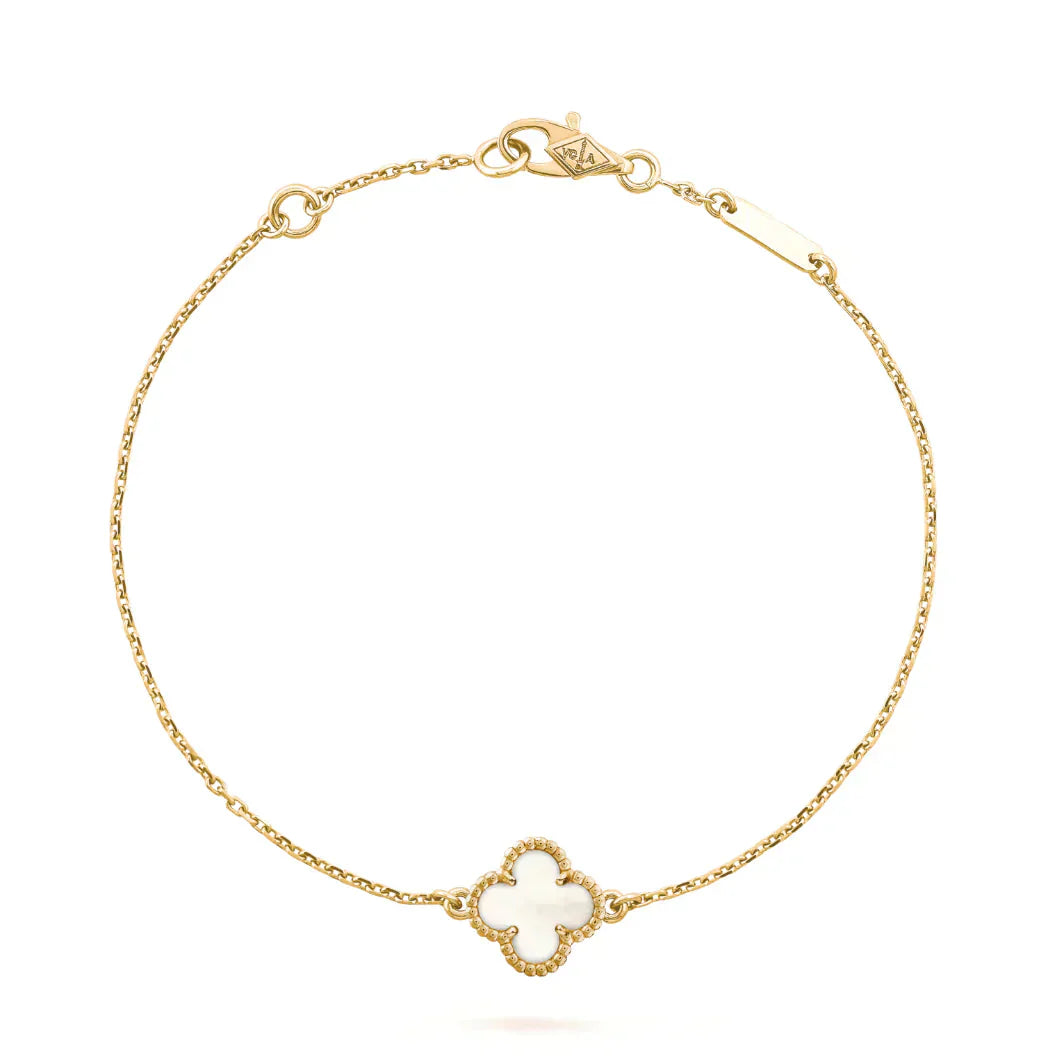 [Gaonasi]CLOVER WHITE MOP SINGLE FLOWER BRACELET