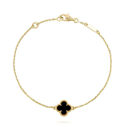 [Gaonasi]CLOVER ONYX SINGLE FLOWER BRACELET