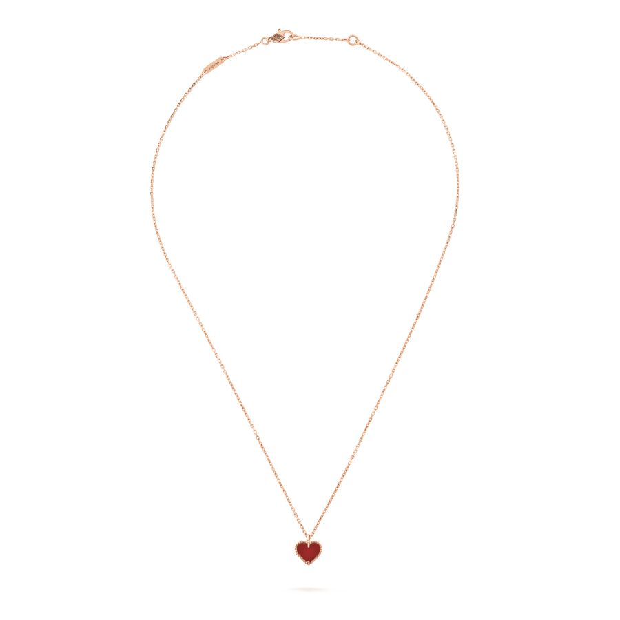 [Gaonasi]SWEET CLOVER CARNELIAN HEART NECKLACE
