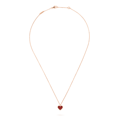[Gaonasi]SWEET CLOVER CARNELIAN HEART NECKLACE