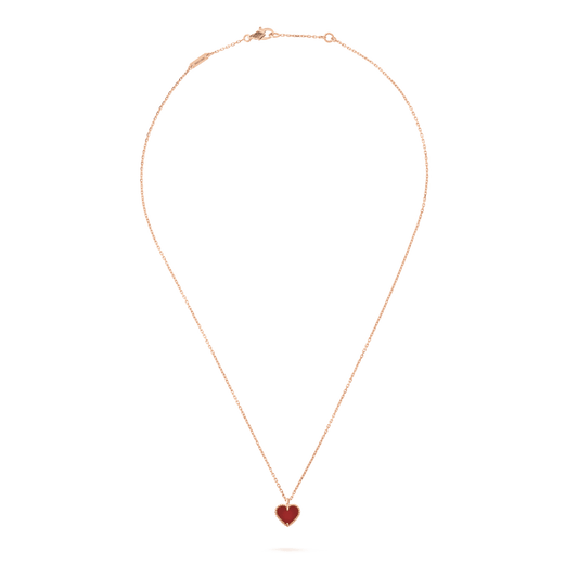 [Gaonasi]SWEET CLOVER CARNELIAN HEART NECKLACE