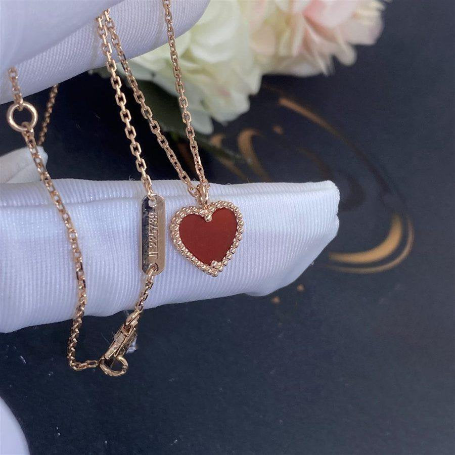 [Gaonasi]SWEET CLOVER CARNELIAN HEART NECKLACE