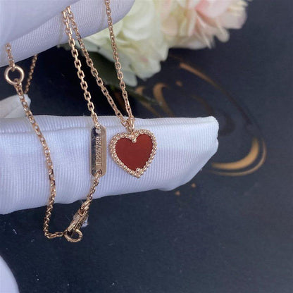 [Gaonasi]SWEET CLOVER CARNELIAN HEART NECKLACE