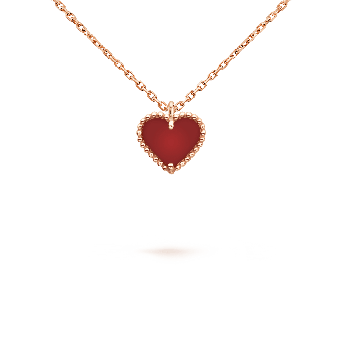[Gaonasi]SWEET CLOVER CARNELIAN HEART NECKLACE