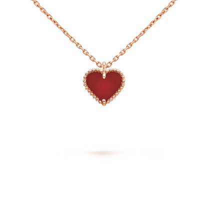 [Gaonasi]SWEET CLOVER CARNELIAN HEART NECKLACE