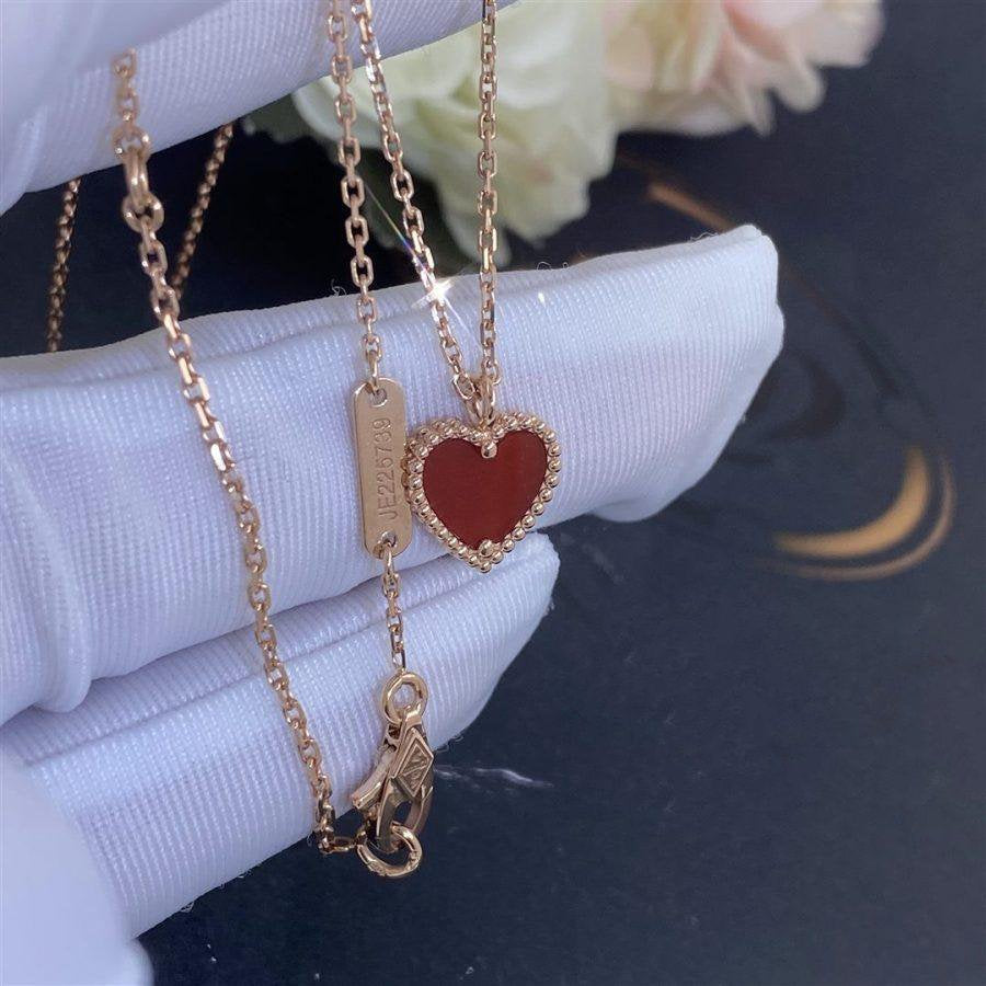 [Gaonasi]SWEET CLOVER CARNELIAN HEART NECKLACE
