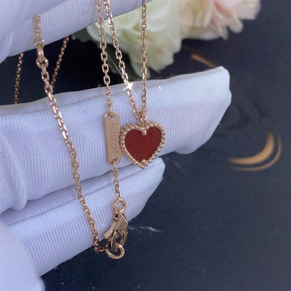 [Gaonasi]SWEET CLOVER CARNELIAN HEART NECKLACE