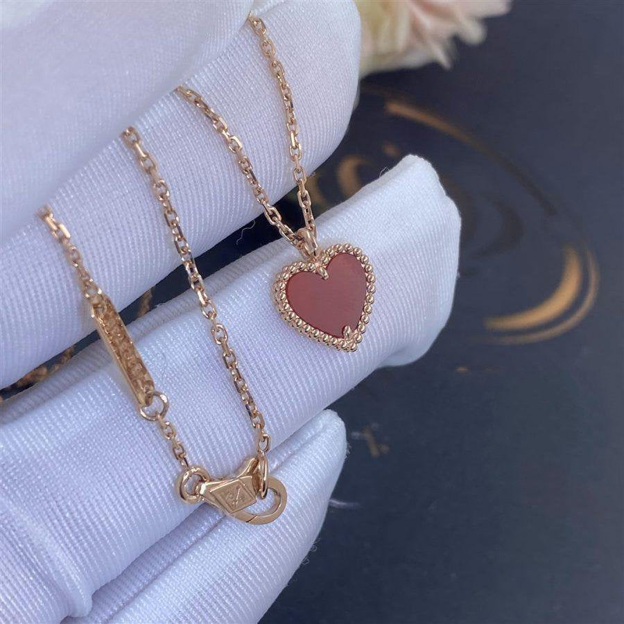 [Gaonasi]SWEET CLOVER CARNELIAN HEART NECKLACE