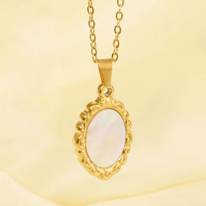 [Gaonasi]Roselle Vintage Mother Of Pearl Pendant